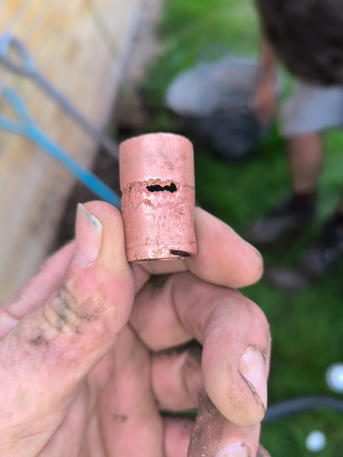 Burst copper pipe failure